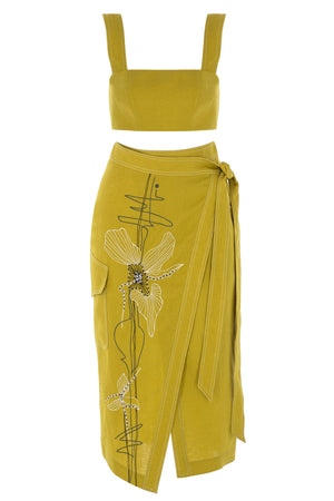YELLOW STAG Crop Top & Wrap Skirt